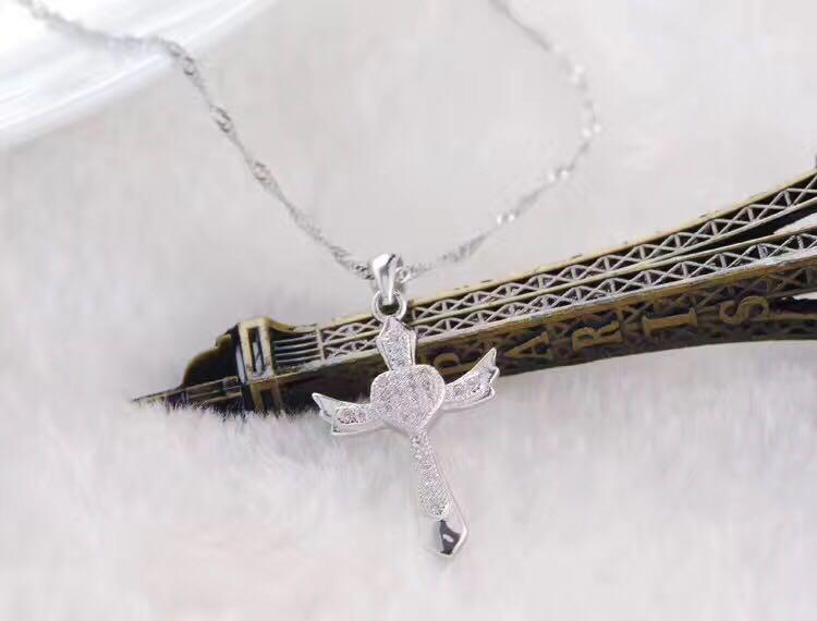 十字架纯银项链——4号