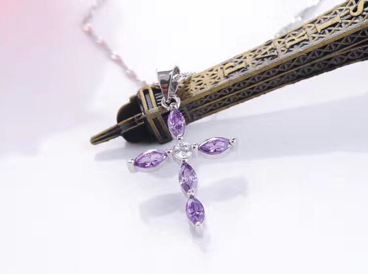 十字架纯银项链——3号